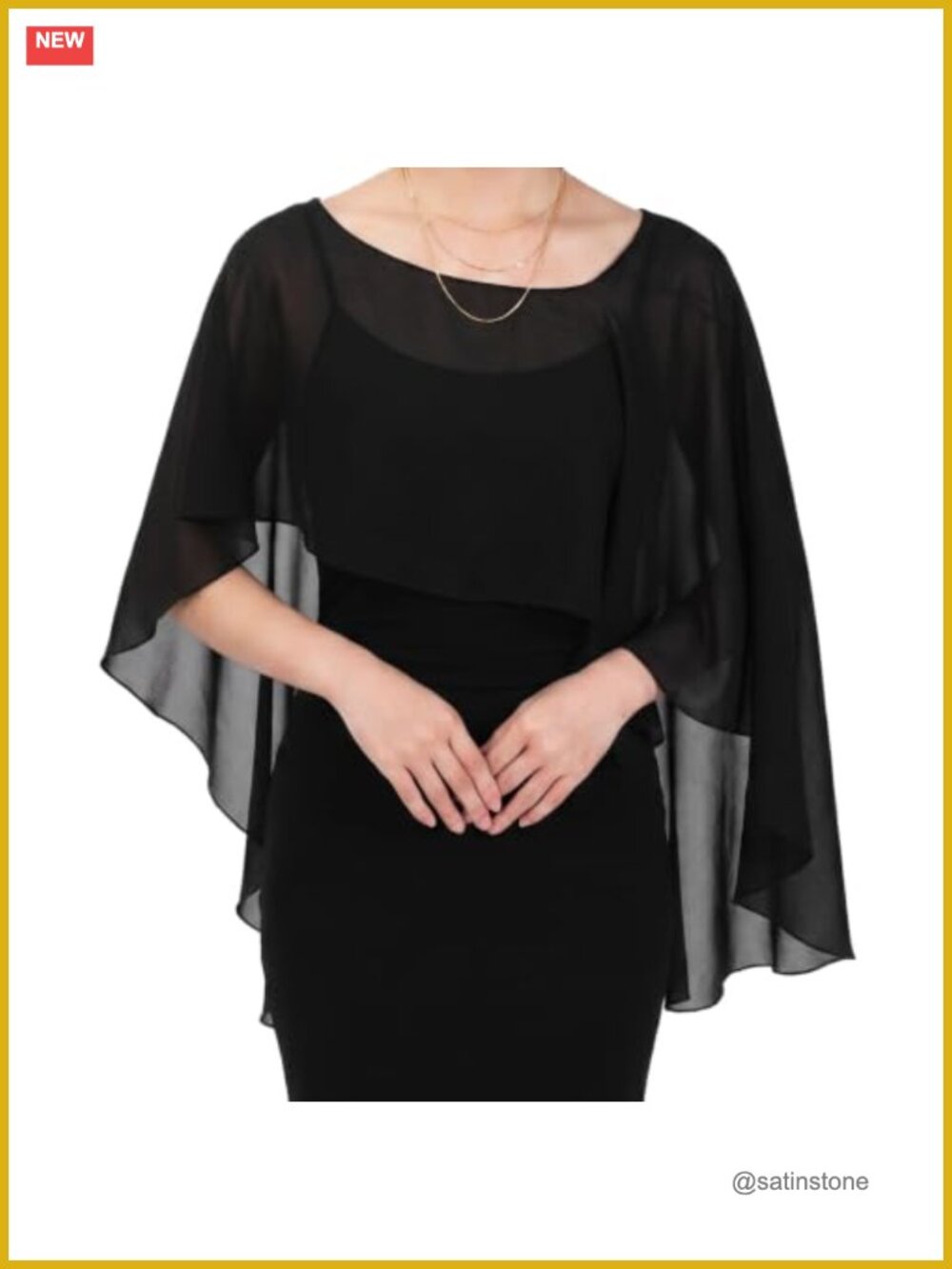 Sheer Chiffon Cape Shawl for Evening Dress Cover Up